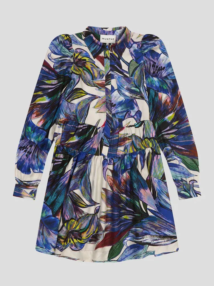 Munthe Dimple Silk Dress Blue