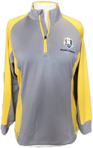 New 2023 Ryder Cup Gray & Yellow Mid-Layer Golf Pullover Size L. MSP$65