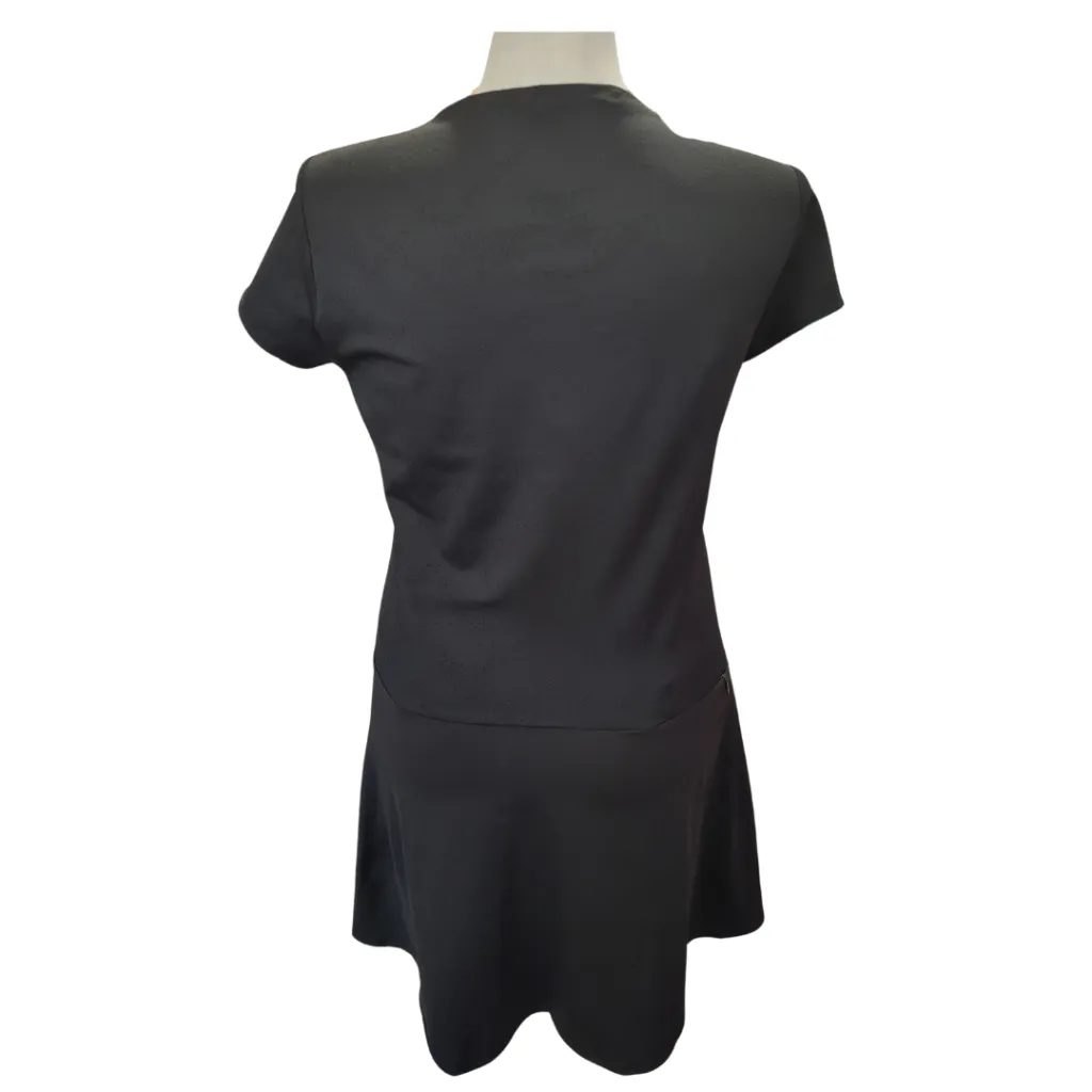 New Adidas 1/4 Zip Jacquard Black Short Sleeve Golf Dress w/ Logo  Size L MSP$99