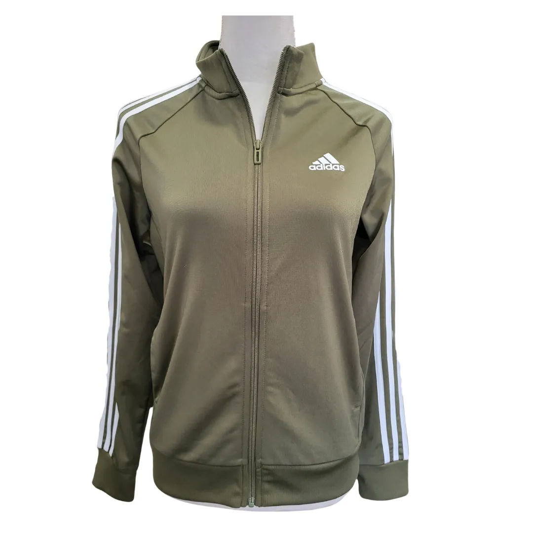 New Adidas Primegreen Tricot 3-Stripes Track Jacket - Olive Strata Size S