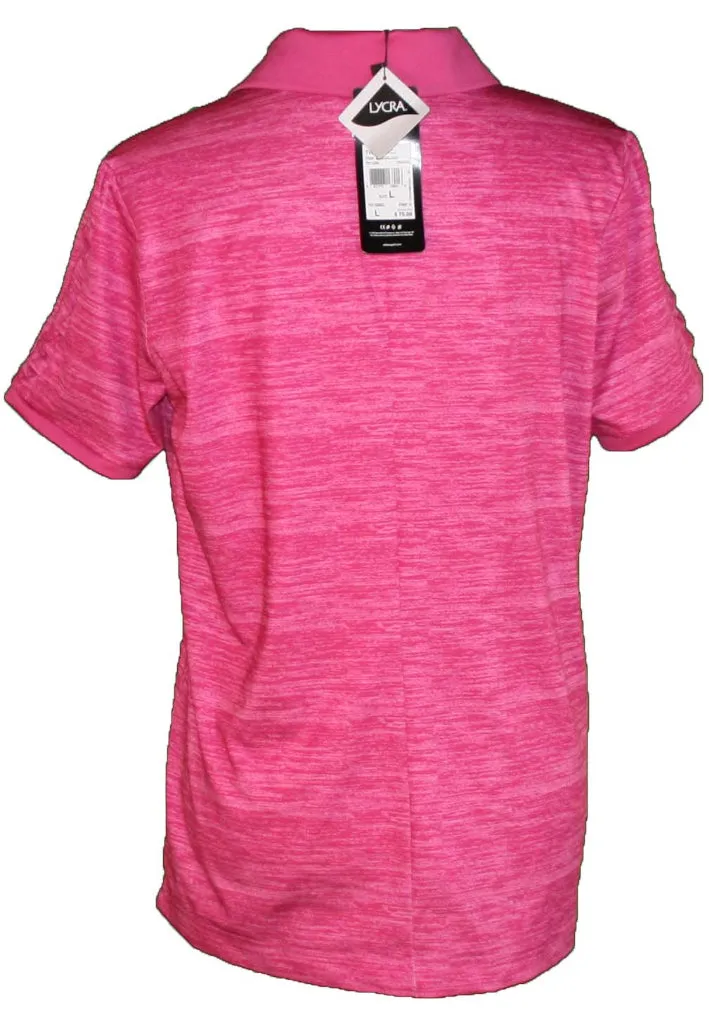New Adidas Pure Motion Pink Heathered Polo Size L