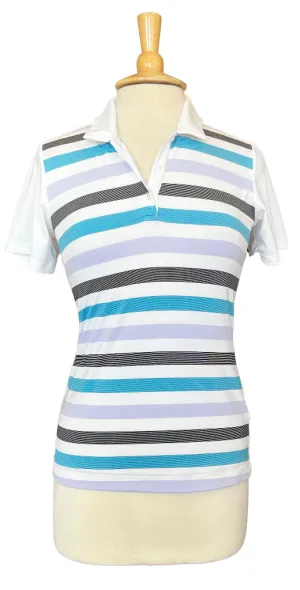 New Adidas puremotion Multicolored Stripe Polo Size S MSP$60