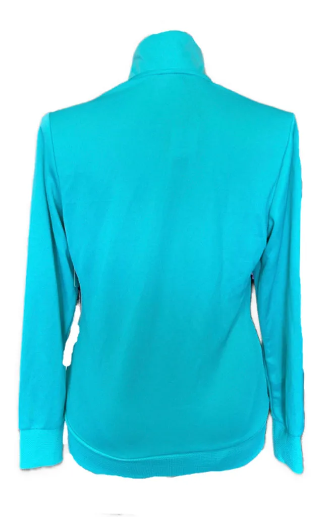 New Adidas Teal Full Zip Textured Pullover Size L MSP $80