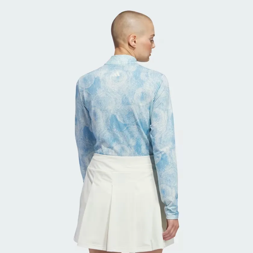 New Adidas Ultimate 395 Printed Quarter-Zip Mock Semi Blue Burst MSP $75