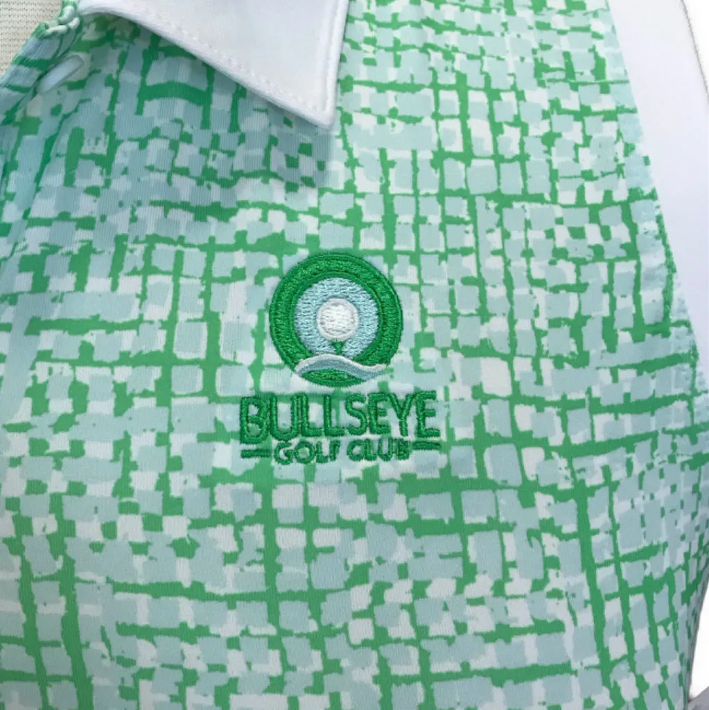New Adidas Ultimate Print Sleeveless Polo in White & Green w/ Logo MSP$60