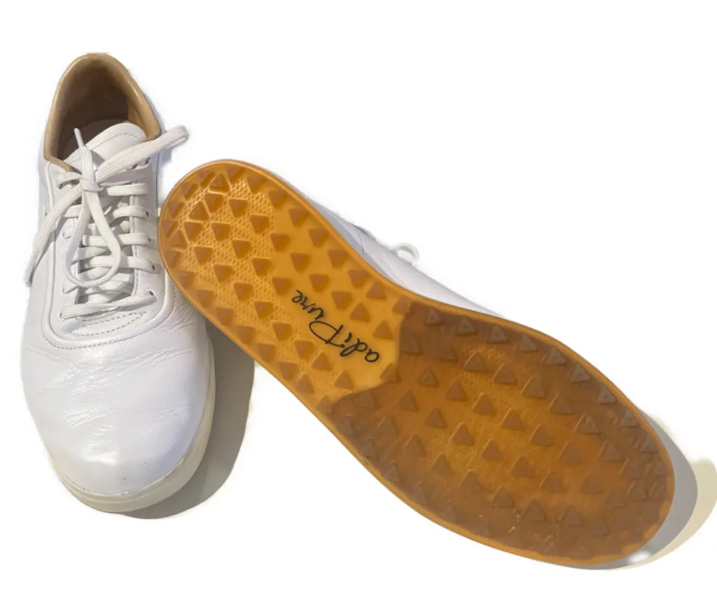 New Adidas Unisex White Leather Adipure Retro Golf Shoes Size 9.5 (Women)  MSP$180