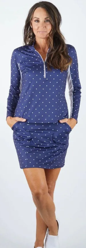 New Amy Sport Marisa Pleated Golf Skort - Navy Flame Size XL MSP$140