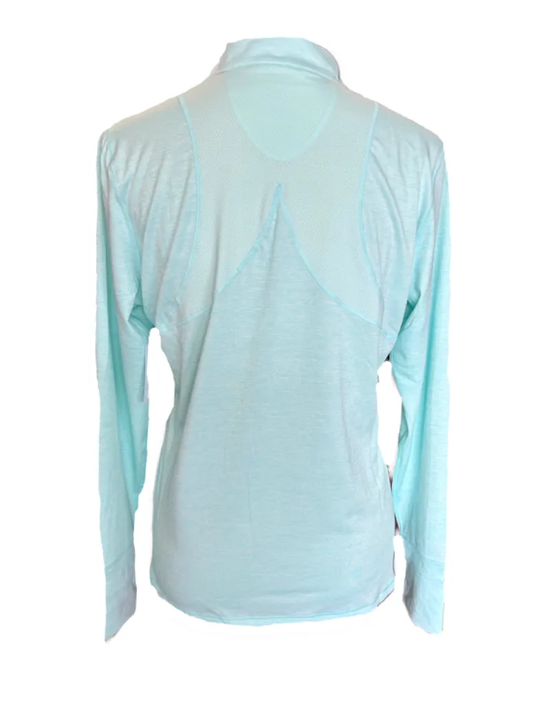 New Annika By Cutter & Buck Aqua Heather Golf Pullover w/ Logo Size M