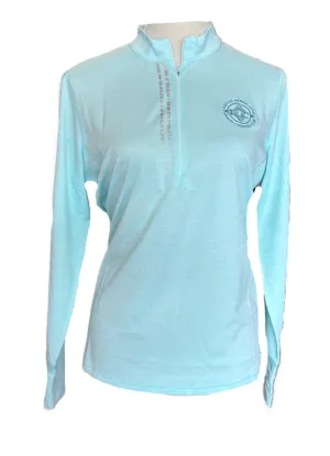 New Annika By Cutter & Buck Aqua Heather Golf Pullover w/ Logo Size M