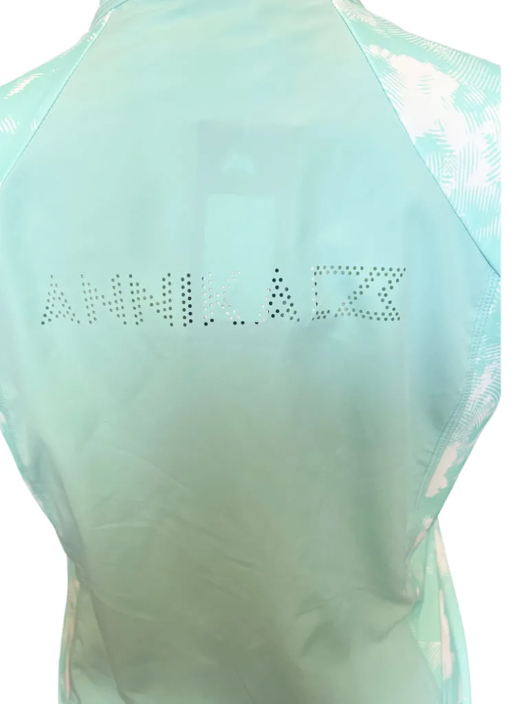 New Annika by Cutter & Buck Aqua Vest w/ Patterned trim & Logo Size XL MSP$120