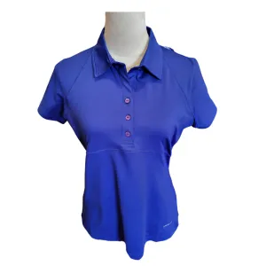 New Annika by Cutter & Buck Blue Cap Sleeve Golf Polo Size S MSP$70