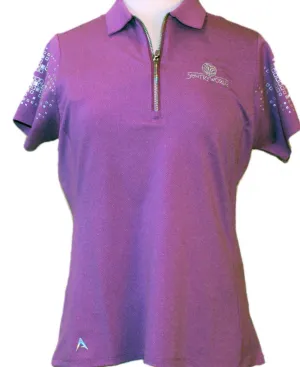 New Antigua Purple Zip Polo w/ Logo Size L