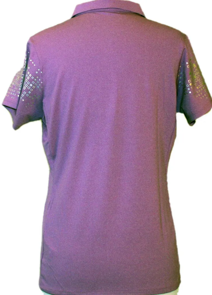 New Antigua Purple Zip Polo w/ Logo Size L
