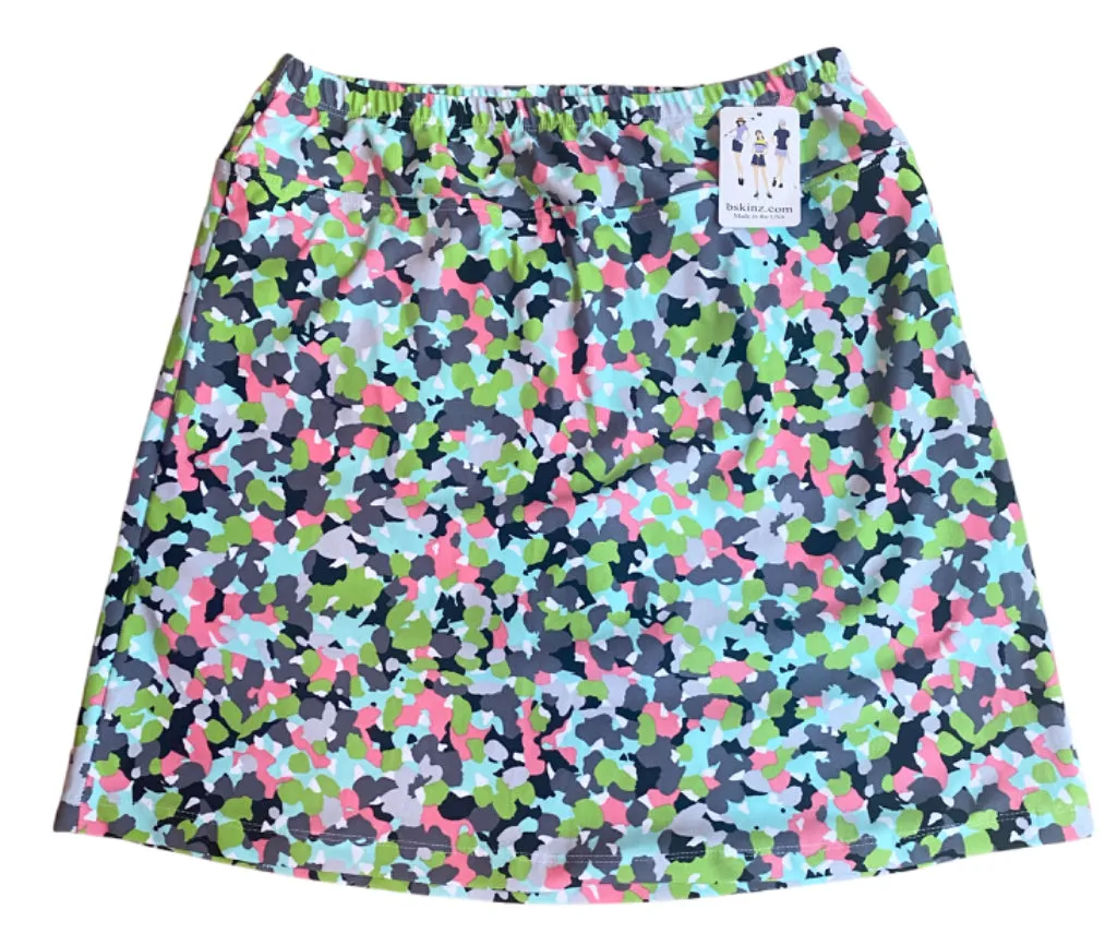 New B-Skinz Pull-on Skort in Lime, Blue, Pink, Gray & Black Size M. MSP$88