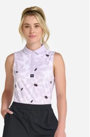 New Bad Birdie Women's Purin' Purple Sleeveless Golf Polo Size XL MSP$78