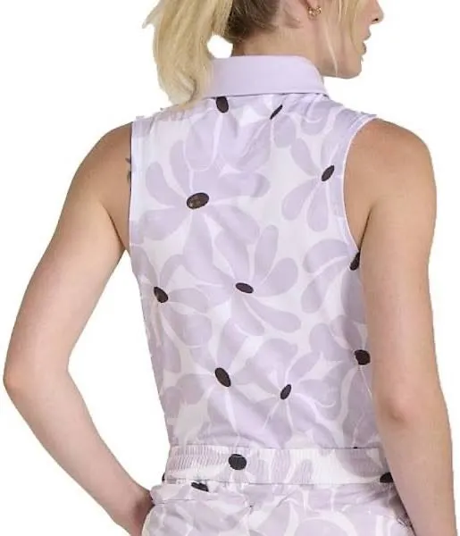 New Bad Birdie Women's Purin' Purple Sleeveless Golf Polo Size XL MSP$78