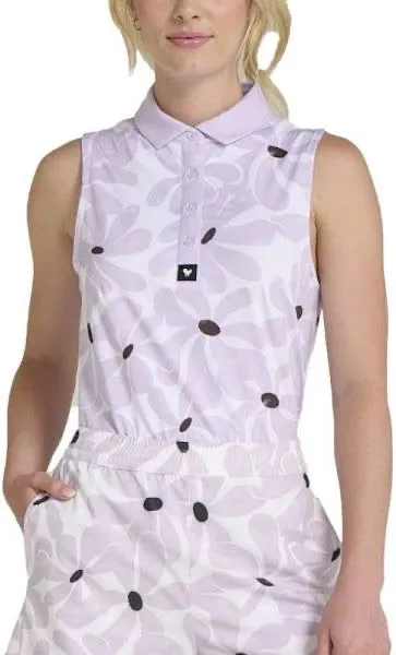 New Bad Birdie Women's Purin' Purple Sleeveless Golf Polo Size XL MSP$78