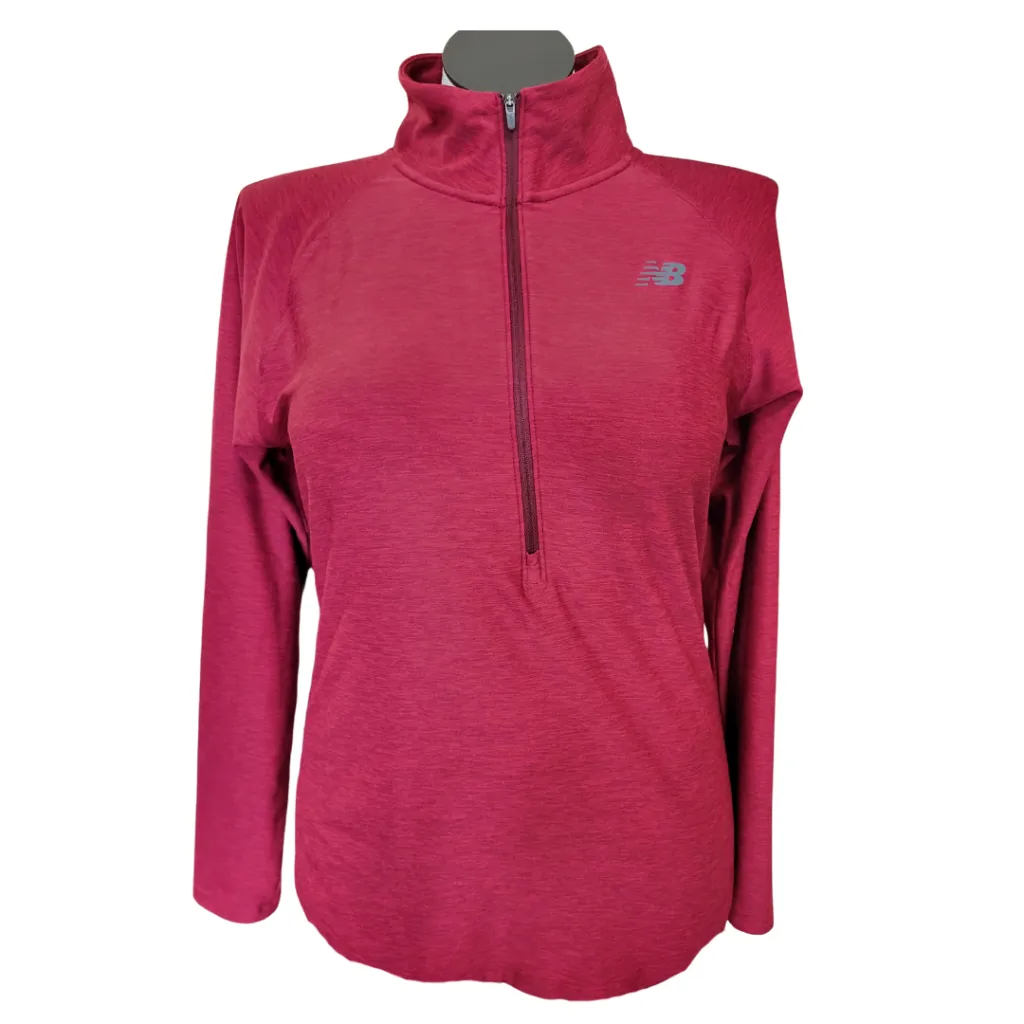 New Balance Red Heather 1/4 Zip Women's Pullover Size L