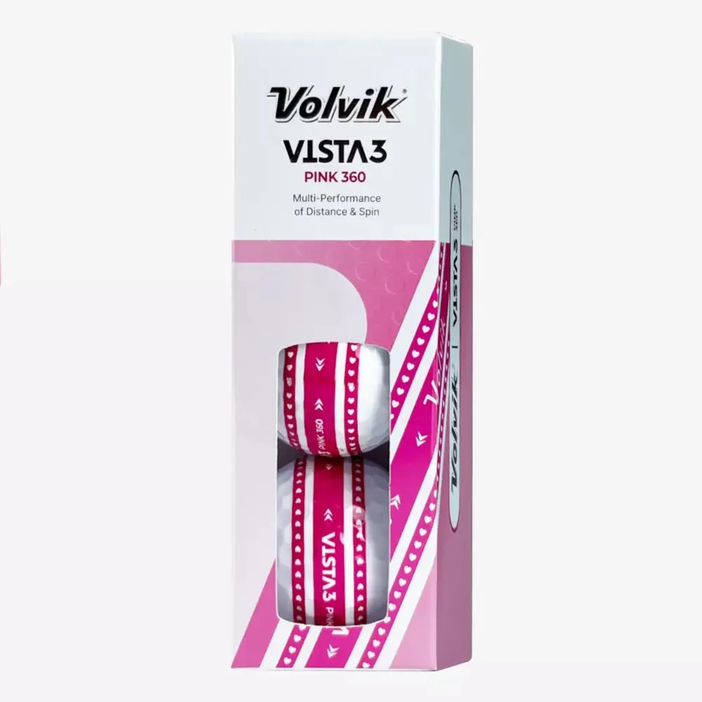 New BCRF Volvik Vista 3 360 Pink Golf Balls