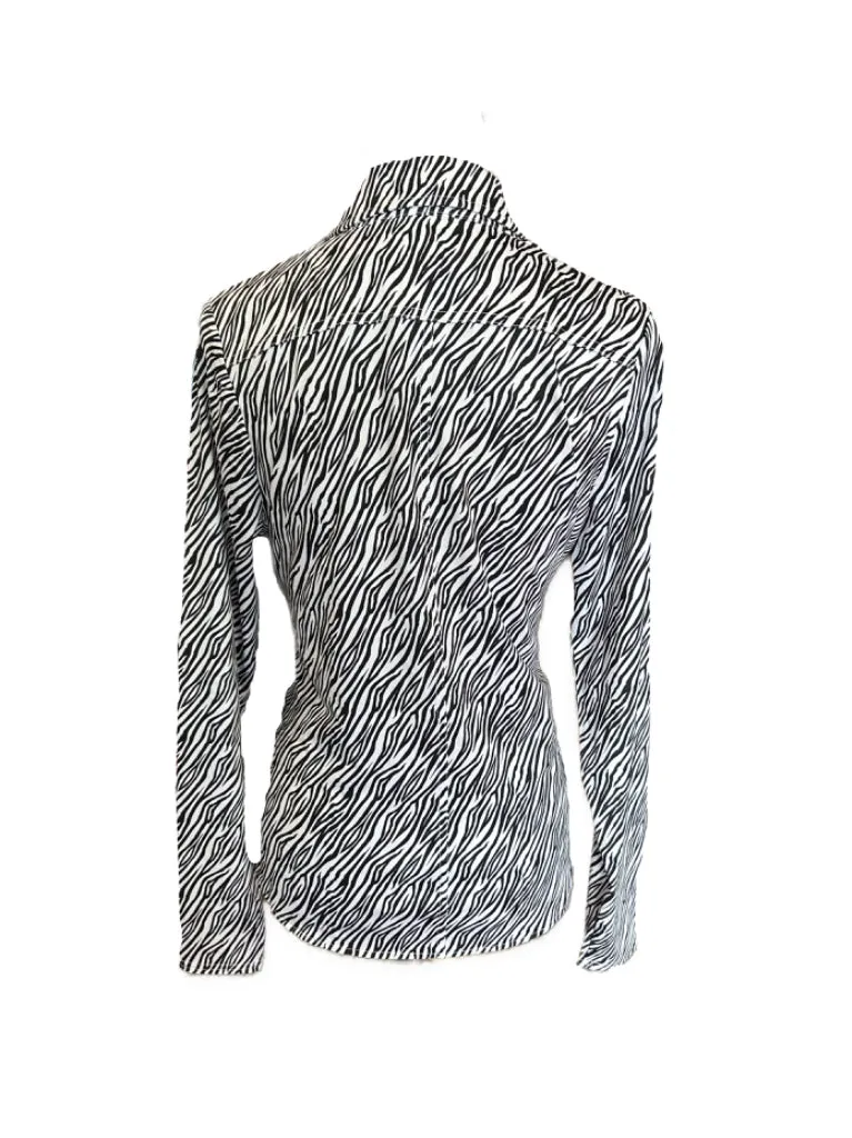 New Belyn Key Zebra Stripe 1/4 Zip Pullover Size M MSP $124