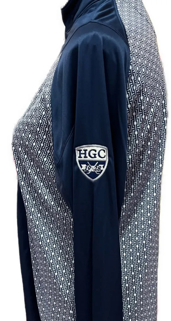 New Bermuda Sands 1/4 Zip Print Pullover - Dallas Nautical (Navy) w/ Sleeve Logo  Size M. MSP$80