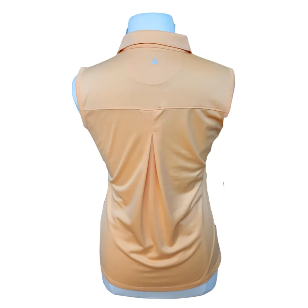 New Bermuda Sands GiGi Peach Sleeveless Golf Polo Size L MSP$65