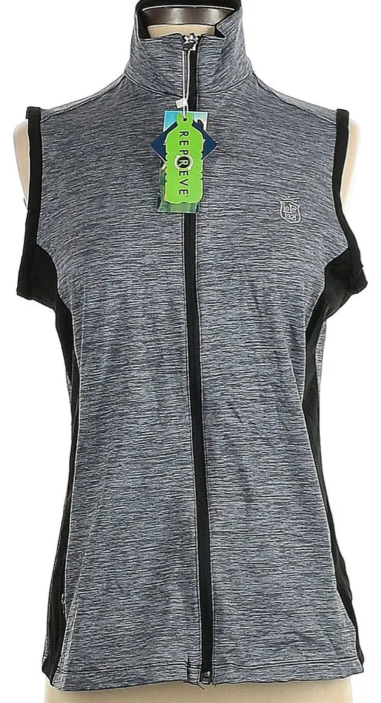 NEW Bermuda Sands Women's Heather Gray w/Black Accents Golf Vest Size S MSP$75
