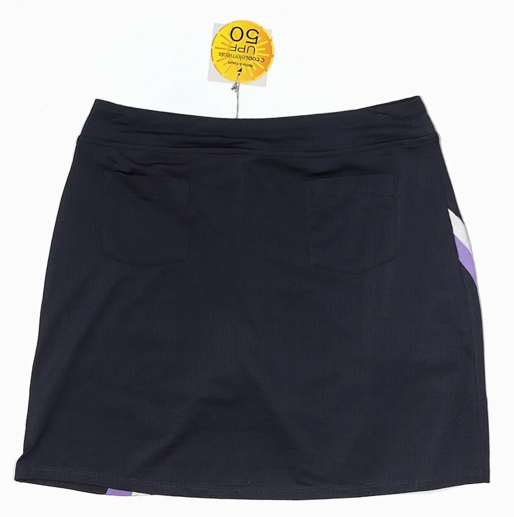 New Bette & Court Gray Pull-on Skort w/ White & Purple Accents Size M  MSP$92