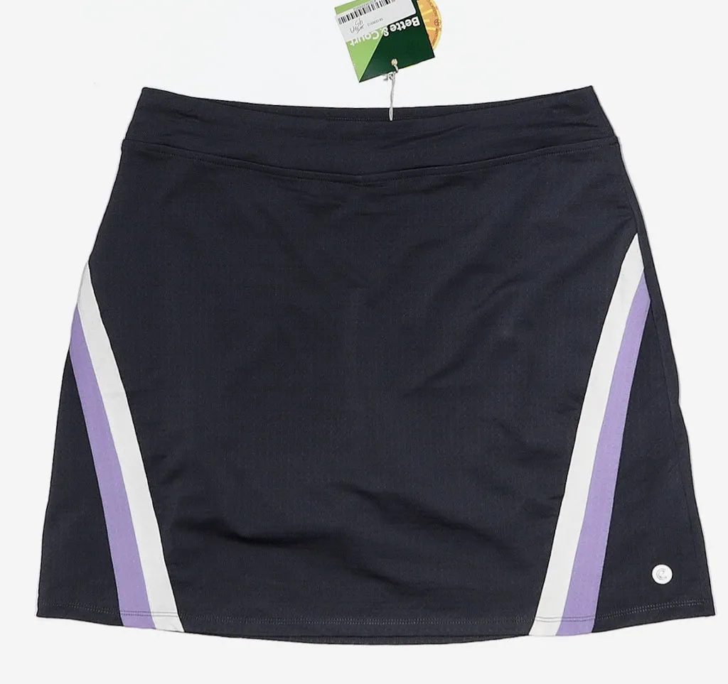 New Bette & Court Gray Pull-on Skort w/ White & Purple Accents Size M  MSP$92