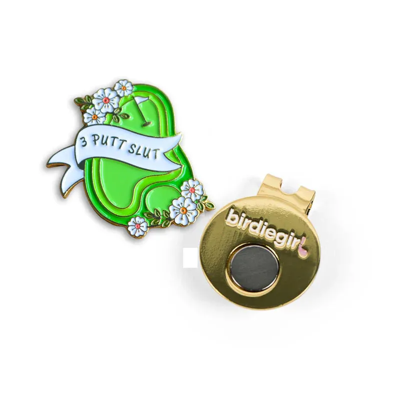 New Birdie Girl 3-Putt Slut Ballmarker  & Hat Clip