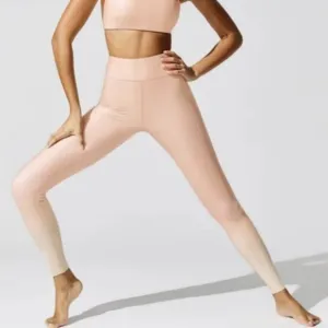 New Carbon 38 Iridescent Pink & Cream Ombre Leggings Size S MSP$108