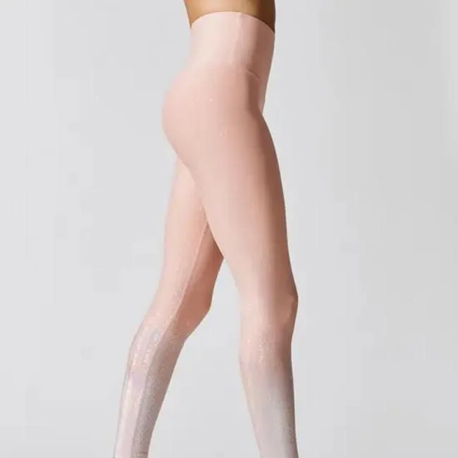 New Carbon 38 Iridescent Pink & Cream Ombre Leggings Size S MSP$108