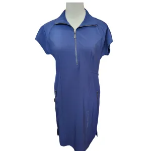 New Chico's Zenergy Navy Zip Short Sleeve Active Dress Size XS MSP$99