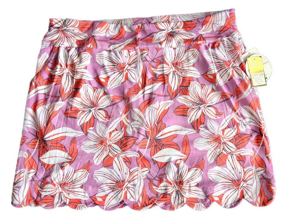 New Coral Bay Purple & Orange Floral Golf Skort Size L