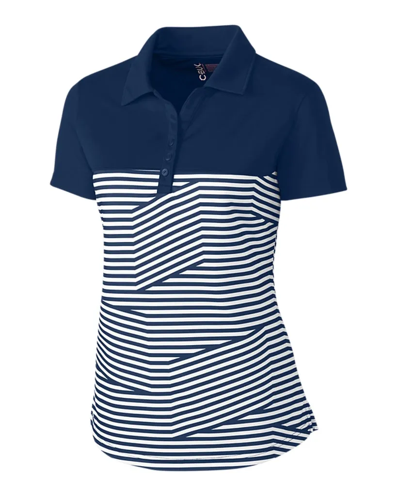 New Cutter & Buck Striped Spree Polo MSP$45