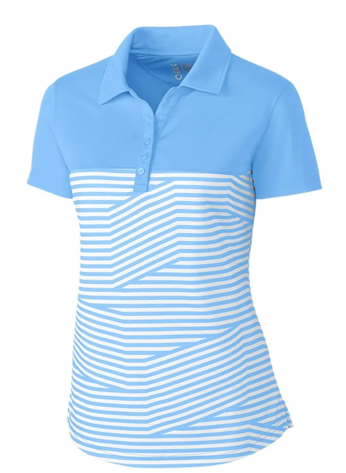 New Cutter & Buck Striped Spree Polo MSP$45