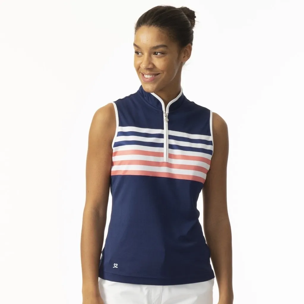 New Daily Sports Anja Spectrum Navy Sleeveless Golf Polo Size XS MSP$92