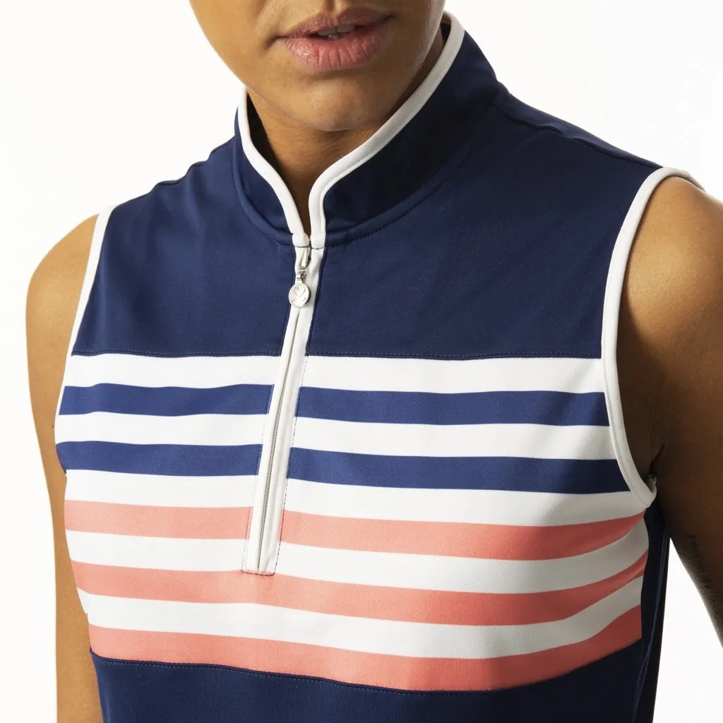 New Daily Sports Anja Spectrum Navy Sleeveless Golf Polo Size XS MSP$92