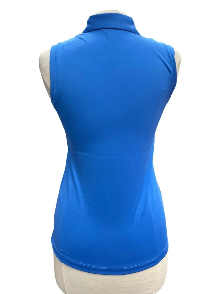New Dunning Women's Alana Jersey Performance Sleeveless Golf Polo - Azure MSP$78