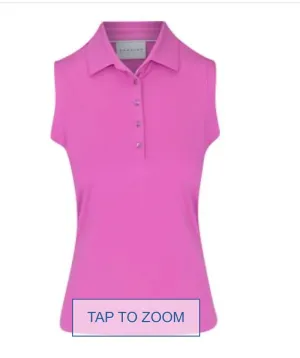 New Dunning Women's Alana Jersey Performance Sleeveless Golf Polo - Lilly MSP$78