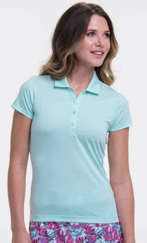 New EP NY Aqua Scallop Cap Sleeve Polo Size 1X. MSP$74