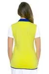 New EP Pro Contrast Blocking Polo in Yellow, White & Blue Size M