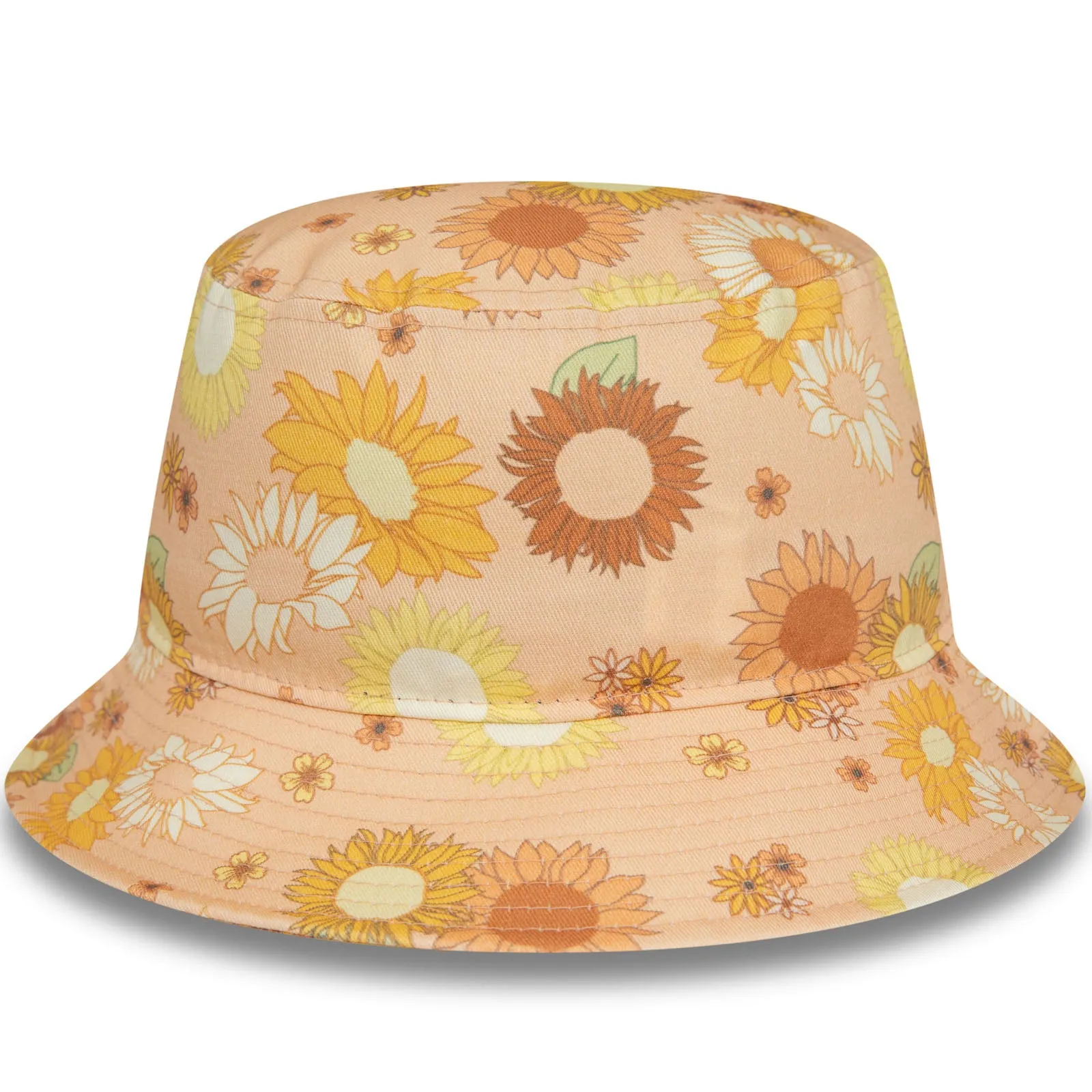 New Era Womens Floral Print Bucket Hat - Peach