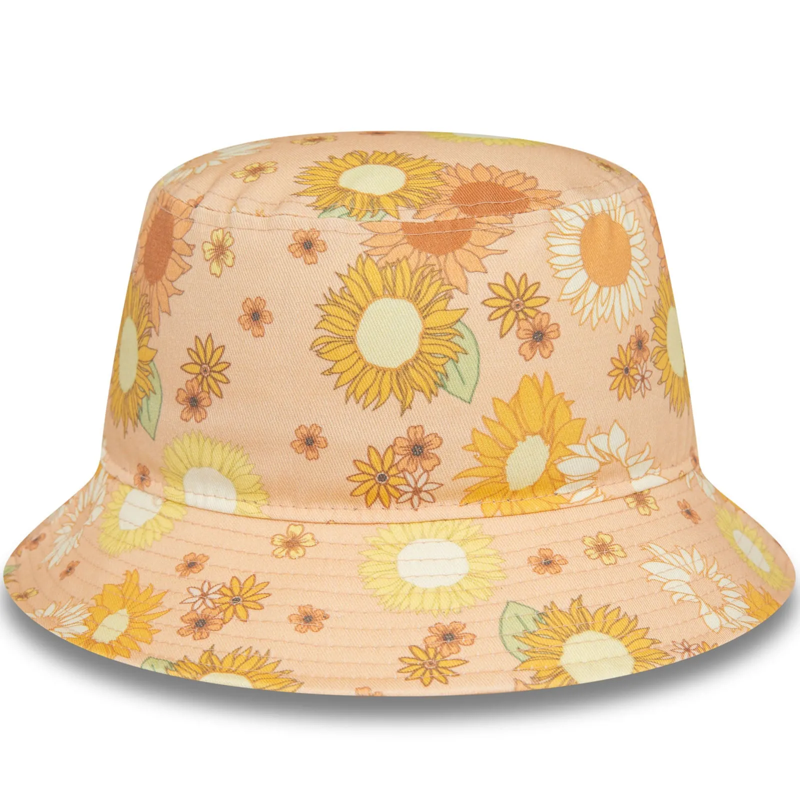 New Era Womens Floral Print Bucket Hat - Peach