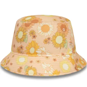 New Era Womens Floral Print Bucket Hat - Peach