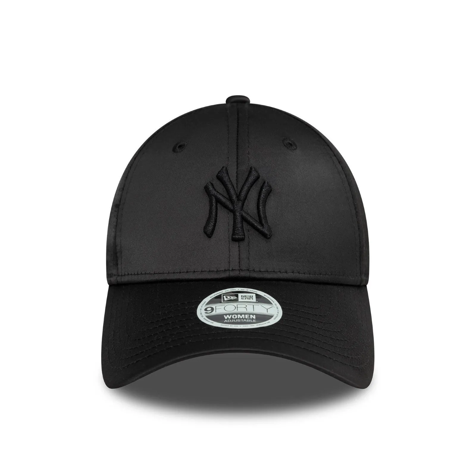 New Era Womens New York Yankees 9FORTY Satin Baseball Cap - Black - OSFM