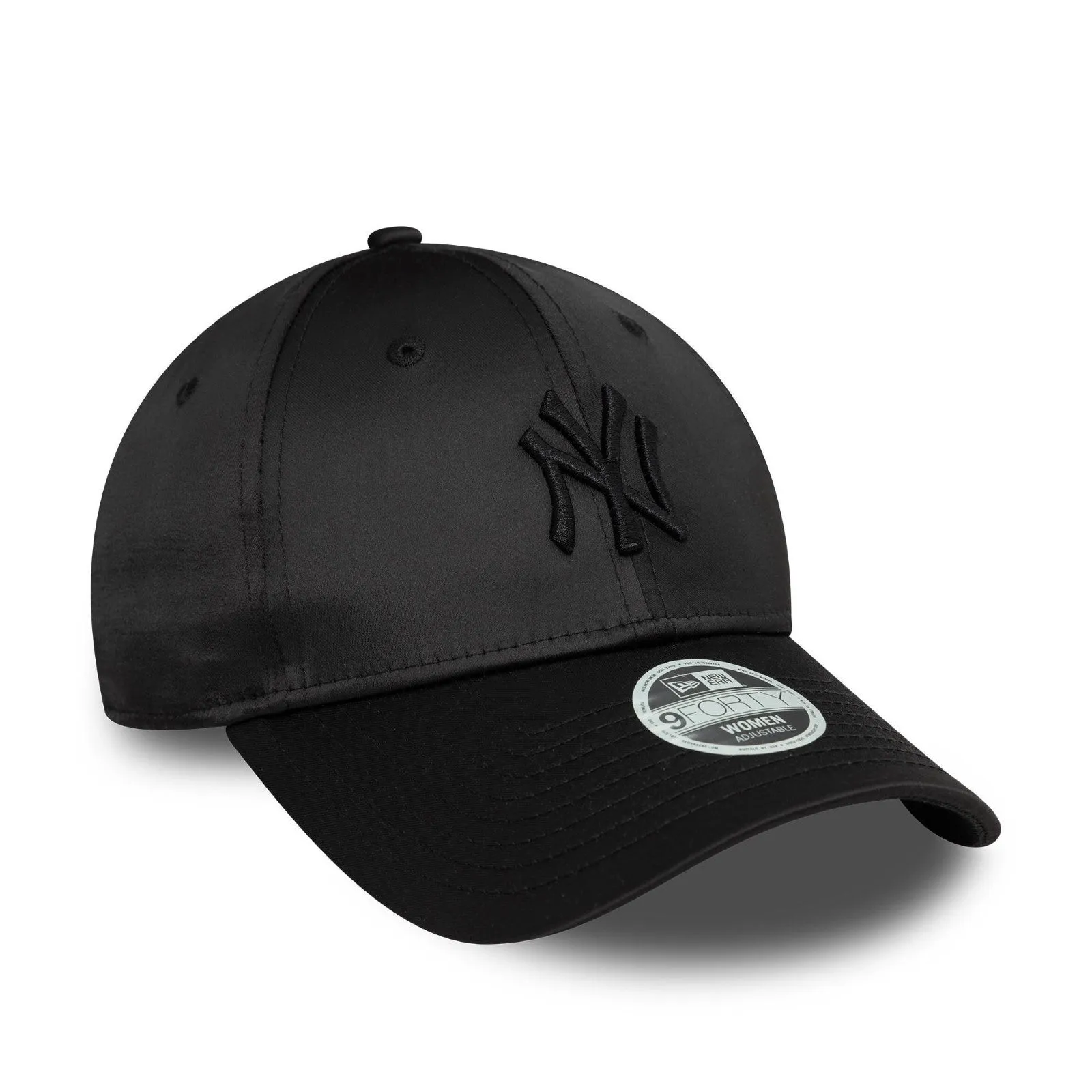 New Era Womens New York Yankees 9FORTY Satin Baseball Cap - Black - OSFM