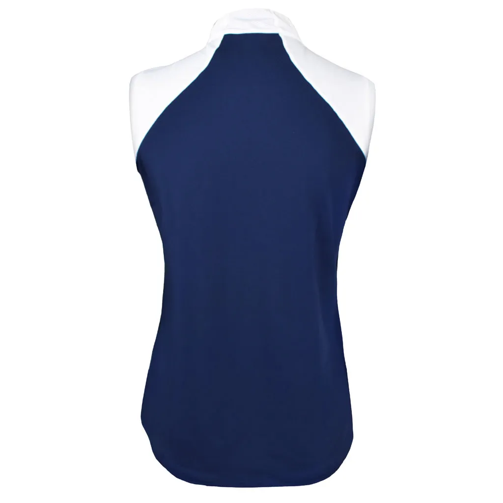 New Etonic Navy & White Sleeveless Zip Polo MSP$50