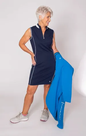 New Famara Sleeveless Structured Golf Dress - Navy MSRP$160