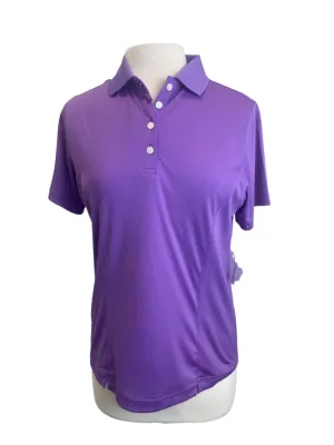 NEW Footjoy Women's 4 Button Short Sleeve Purple Golf Polo Size M